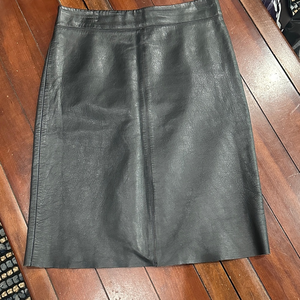 BCBGMaxAzria Black Leather Pencil Skirt
